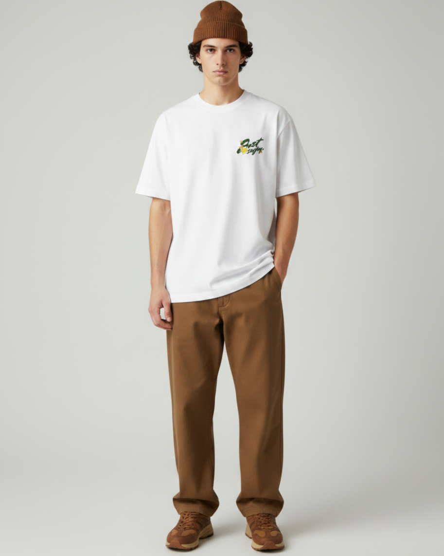 T-shirt Just Enjoy Branco