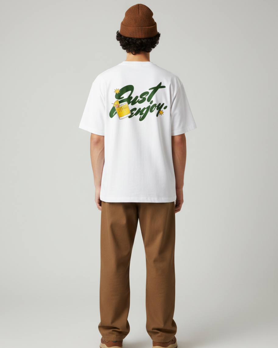 T-shirt Just Enjoy Branco
