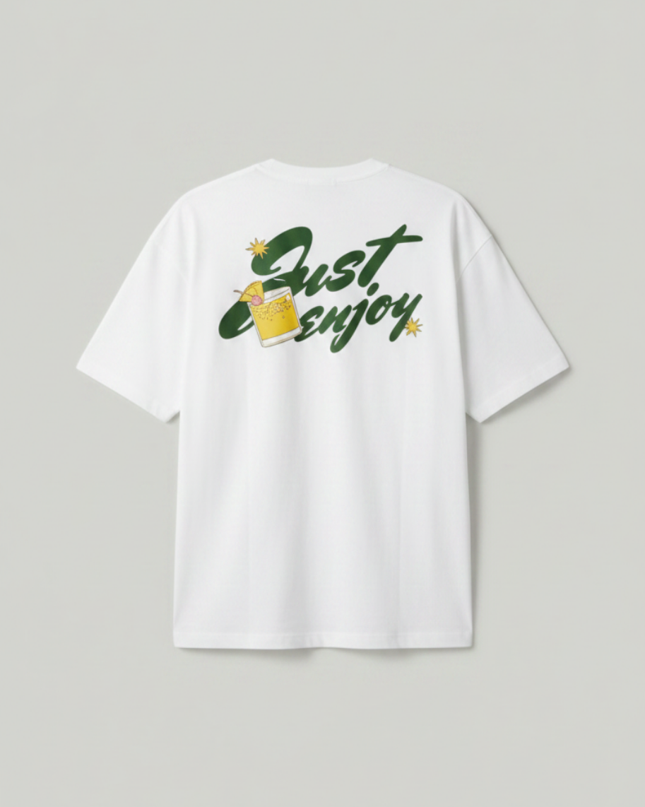 T-shirt Just Enjoy Branco