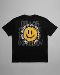 Camiseta Oversize Negra - Pantalla Gris